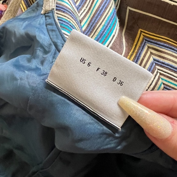 akris punto chevron silk summer dress size small 6 - Picture 8 of 9